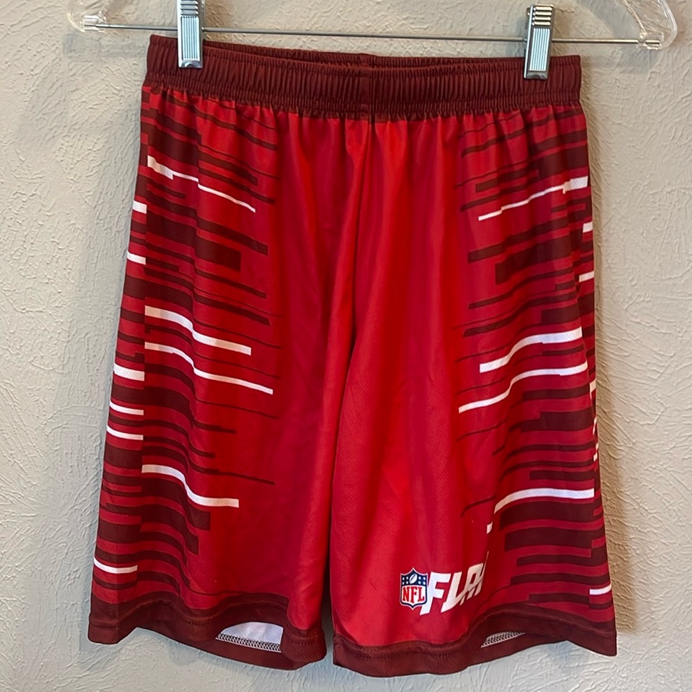NFF flag football red shorts. No pockets. Size youth large.